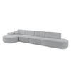 ECKSOFA Ottomane Links MARI-L3 - 402x163x81 cm Grau Cord - Schwarz/Grau, Holzwerkstoff/Kunststoff (165/406cm) - ALTDECOR