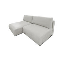 ECKSOFA Sora mit Schlaffunktion, Bettkasten und extra tiefer Komfortzone aus hochwertigem Hellgrau Strukturstoff - Hellgrau/Schwarz, Holz/Kunststoff (140/200cm) - S-Style