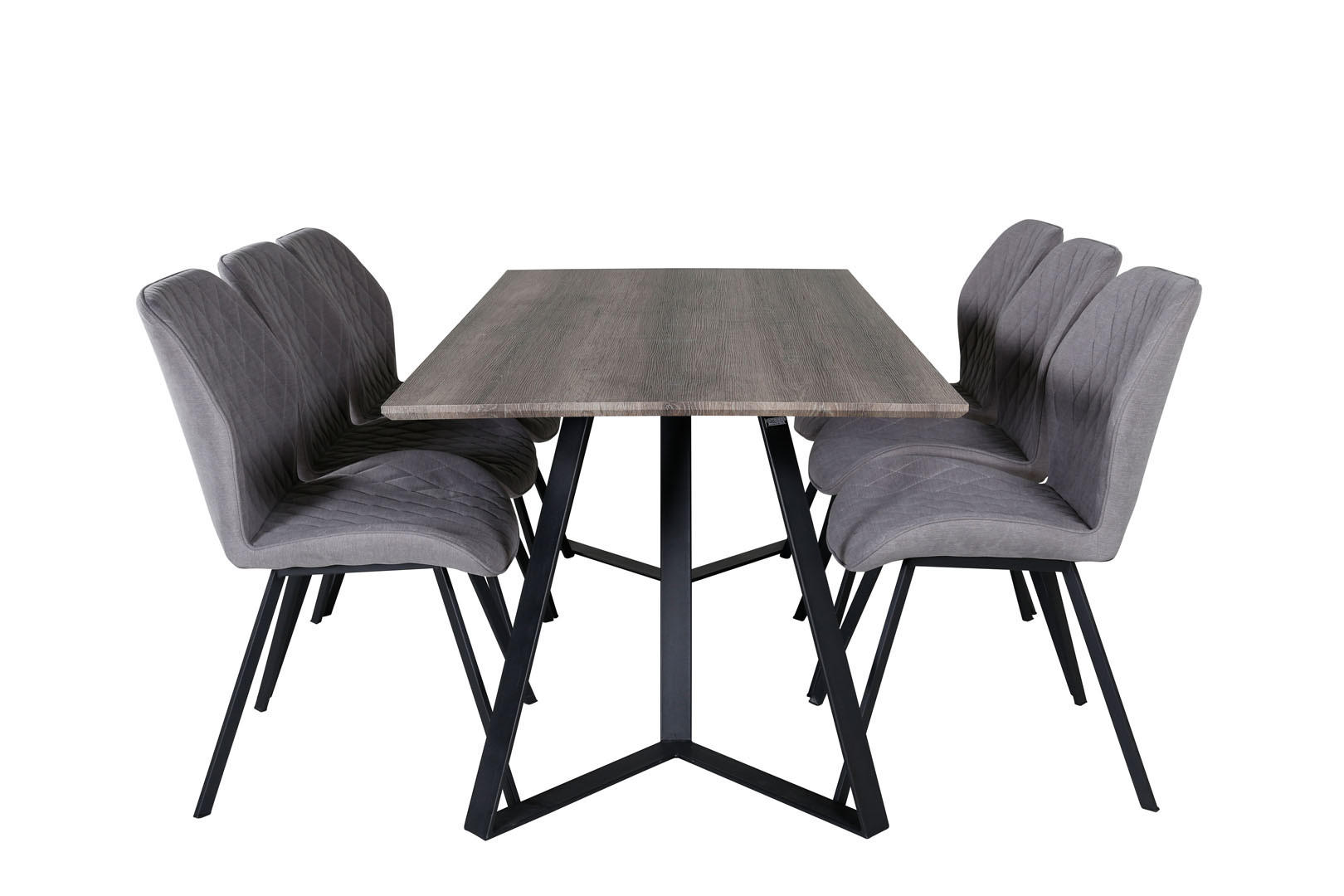 TISCHGRUPPE Grau - Grau, Holzwerkstoff (90/75/180cm) - ebuy24