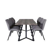 TISCHGRUPPE Grau - Grau, Holzwerkstoff (90/75/180cm) - ebuy24
