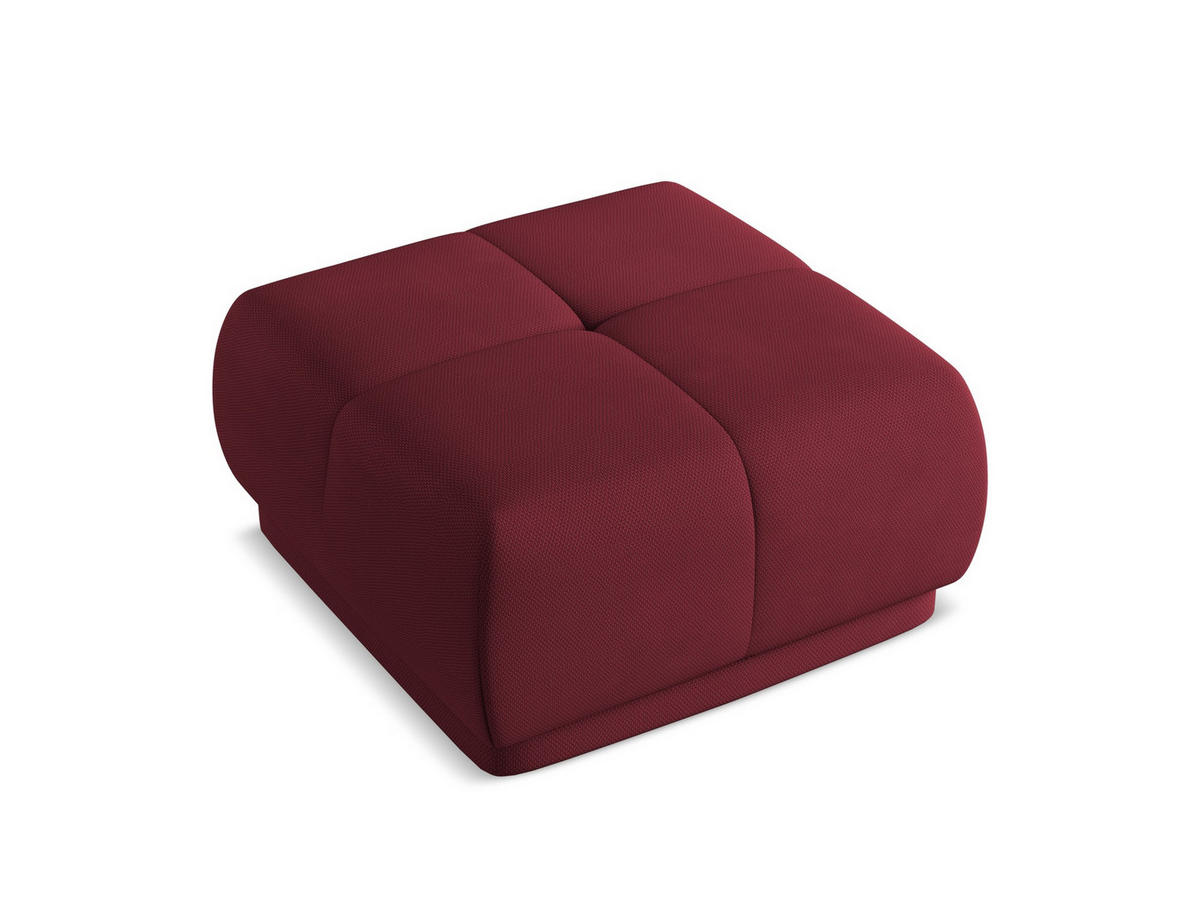 POUF Chenille Stoff Rot - Rot/Weinrot, Kunststoff/Textil (60/35/60cm) - Makamii