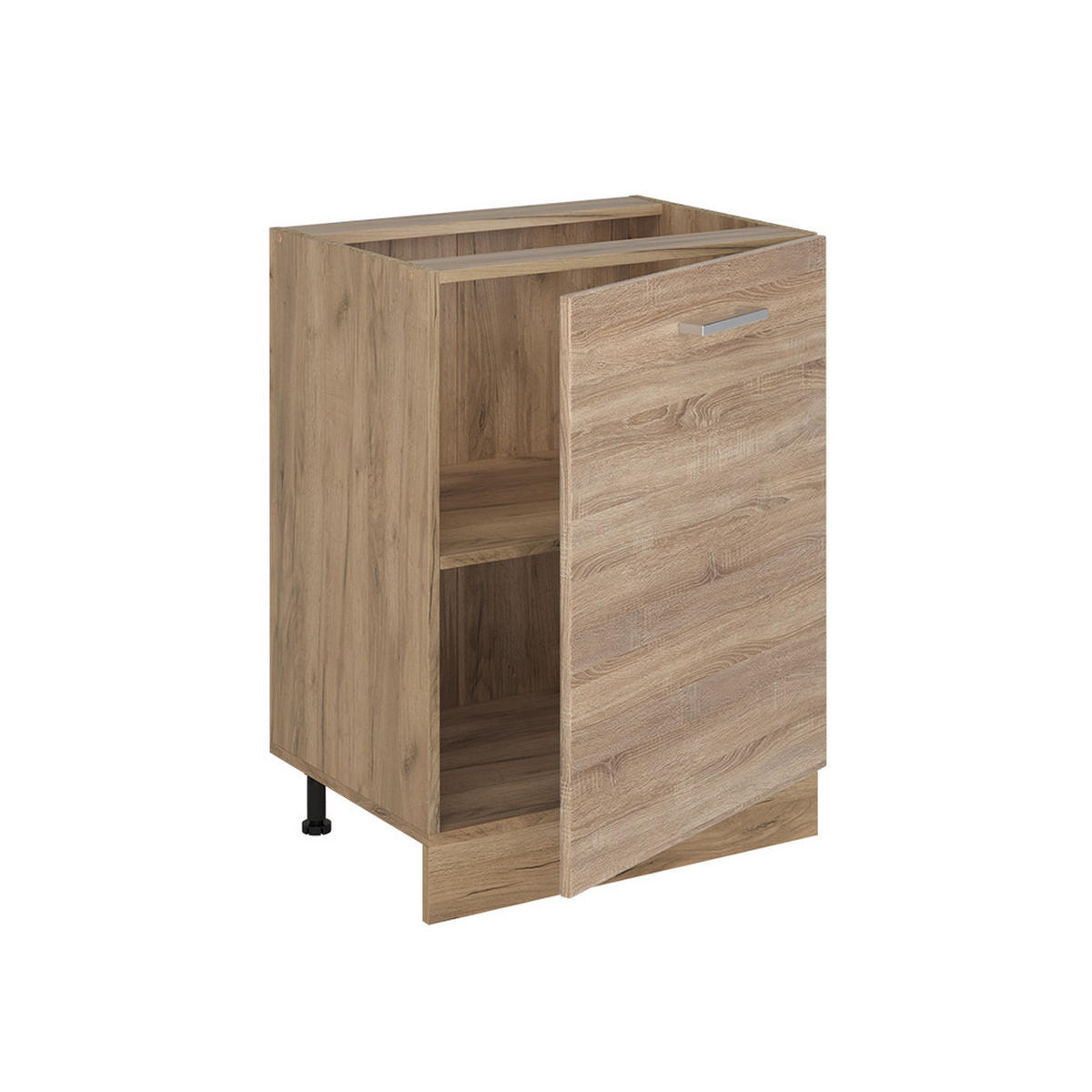 SPODNÍ SKŘÍŇKA KUCHYŇSKÉ LINKY R-Line, Sonoma/Zlatý mocný dub, 60 cm s 1 dveřmi bez pracovní desky - Sonoma dub/barva dubu, kompozitní dřevo (60/81.6/46cm) - Vicco