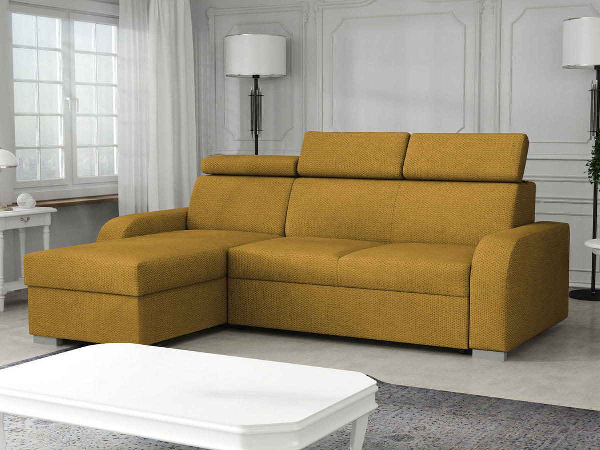 ECKSOFA Oslo 2rLC - Gelb/Silberfarben, Holz/Textil (235/170cm) - MIRJAN24