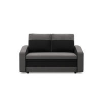 SOFA 2-SITZER MIT SCHLAFFUNKTION ORION, Grau + Schwarz - Schwarz/Grau, Textil (148/90/87cm)