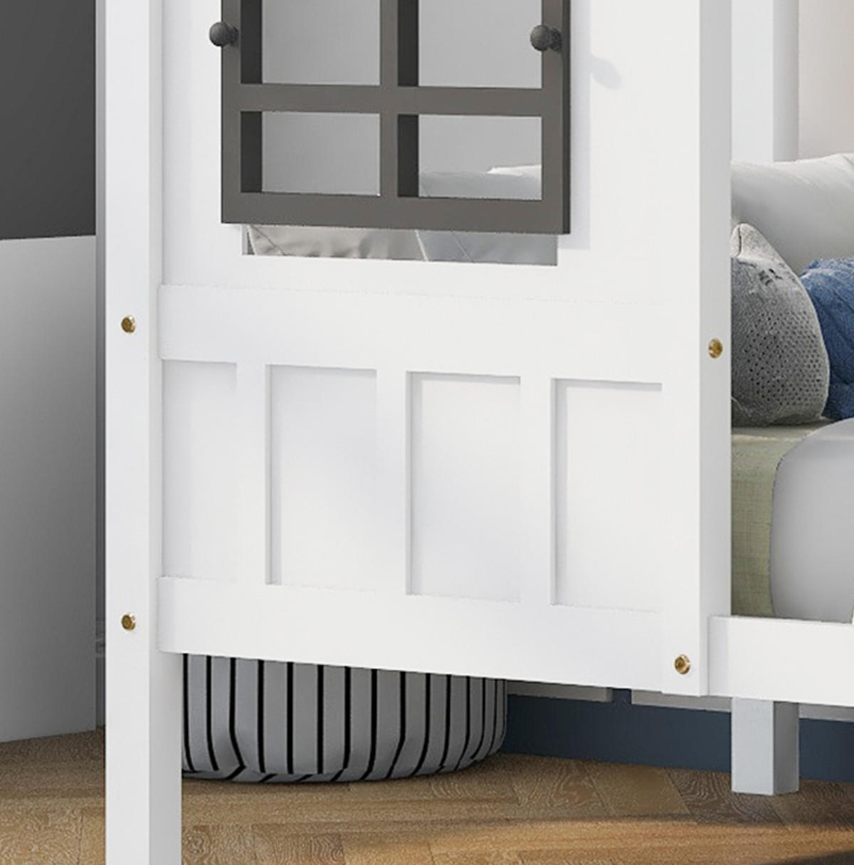 HAUSBETT 90/200 cm Weiß aus Massivholz mit 2 Schubladen - Weiß, Holz (90/200cm) - OKMYHOME