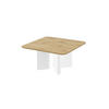 COUCHTISCH quadratisch 80/80/50 cm - Weiß Hochglanz/Eiche Artisan, Holzwerkstoff (80/80/50cm) - designimpex