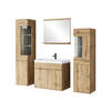 BADMÖBEL-SET Nairobi mit weißer LED Beleuchtung - Eiche Wotan, Holzwerkstoff (31/133/31cm) - MIRJAN24