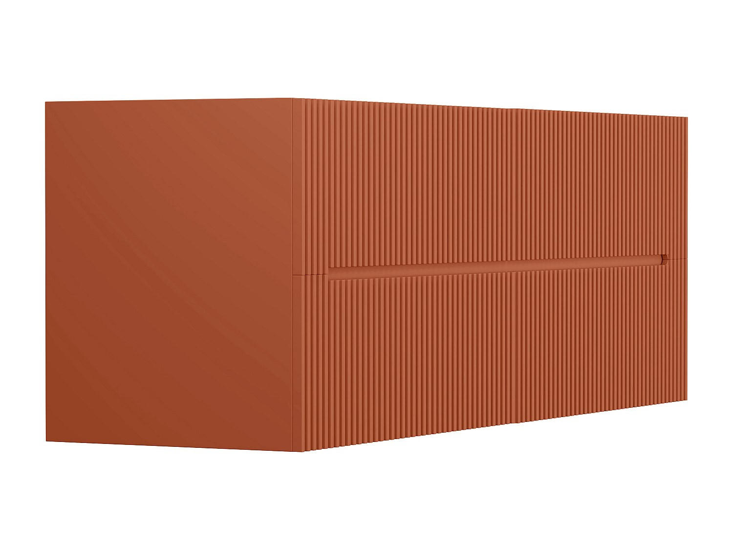 WASCHBECKENUNTERSCHRANK - 150cm x 45.5cm - MDF - terracotta - PAVANI - Braun, Holz (150/55/45.5cm) - Vente-Unique