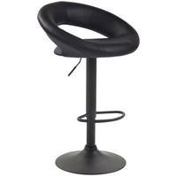BARHOCKER Olinda Kunstleder 80-101x53x47 cm schwarz - Schwarz, Leder (53/80/47cm) - furnicato