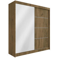 KLEIDERSCHRANK PAOKI - 200 cm - Braun - Braun, Holzwerkstoff (200/215/61cm) - ALTDECOR