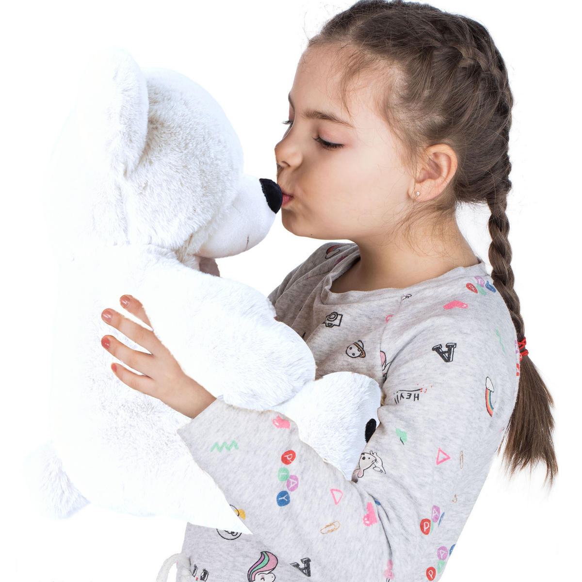 TEDDYBÄR süße Plüschtiere 25cm Weiß - Weiß, Textil (10/12cm) - Vercart