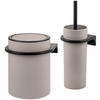 WC-GARNITUR 2-TLG. Bürste u. Eimer SAVONA Softtouch inkl. Wandhalterung, rund - taupe - Taupe, Kunststoff (19/24.5/19cm) - bremermann