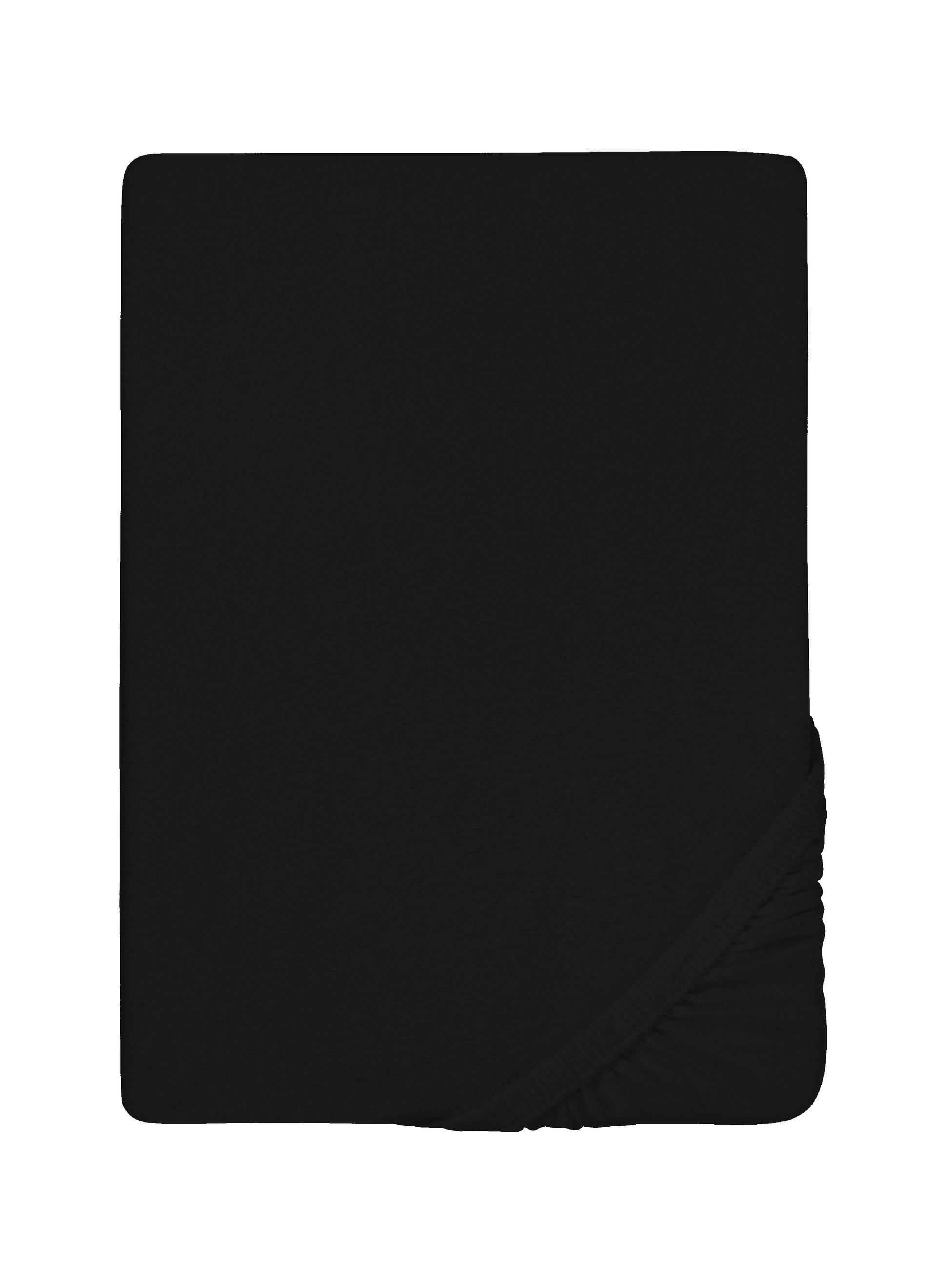 SPANNBETTTUCH Frottee schwarz, 140x200 cm - 160x200 cm - Schwarz, Textil (160/200cm) - biberna