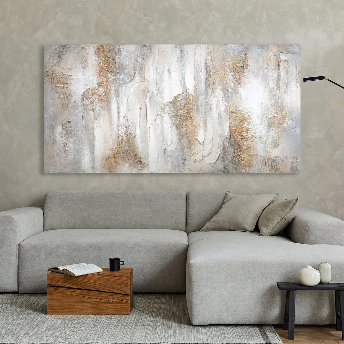GEMÄLDE Philosophie auf Keilrahmen 100x50 cm - Kupferfarben, Holz (100/50cm) - YS-art gallery