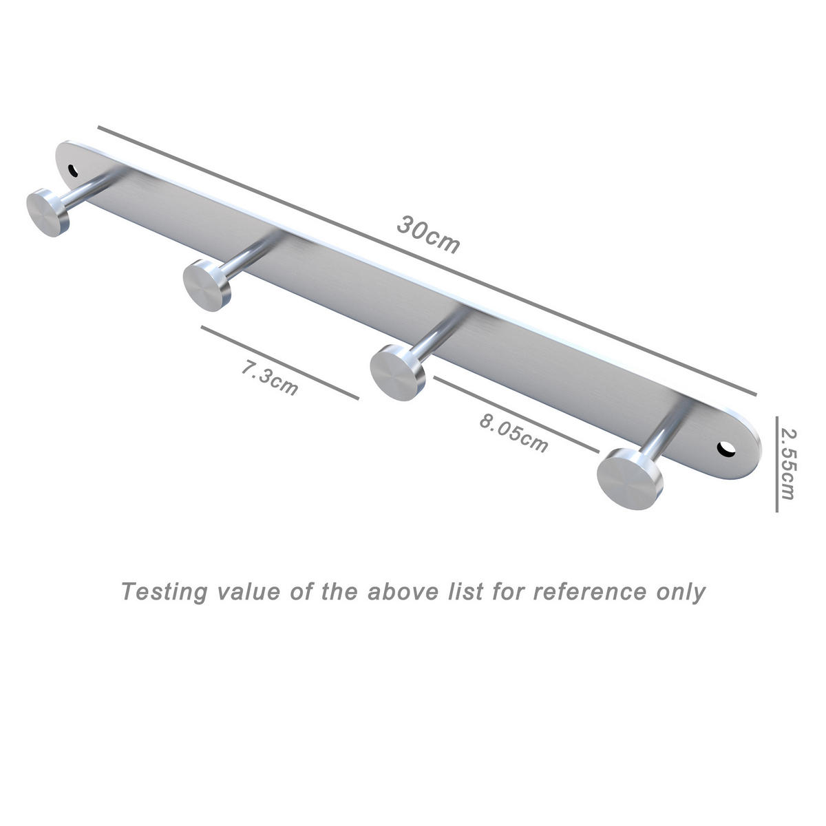 GARDEROBENLEISTE 30/2.55/2.55 cm - Silberfarben, Metall (2.55/2.55/30cm) - Intirilife