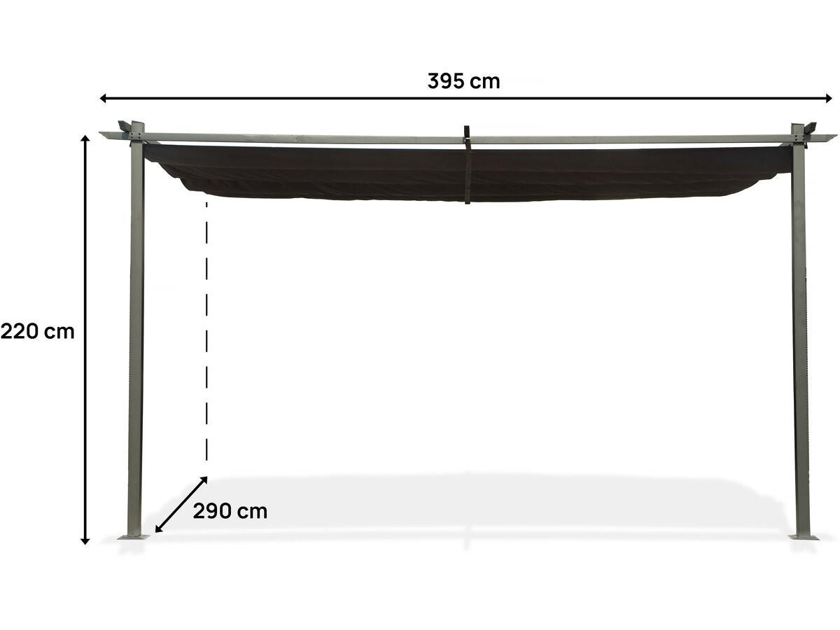 PERGOLA - MARKISE Grau - Grau, Metall (290/231/395cm) - Habitat Garten