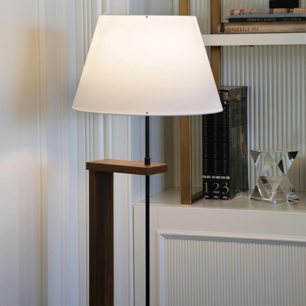 STEHLEUCHTE Bromwich - Beige, Metall (38/38/150cm) - lux.pro