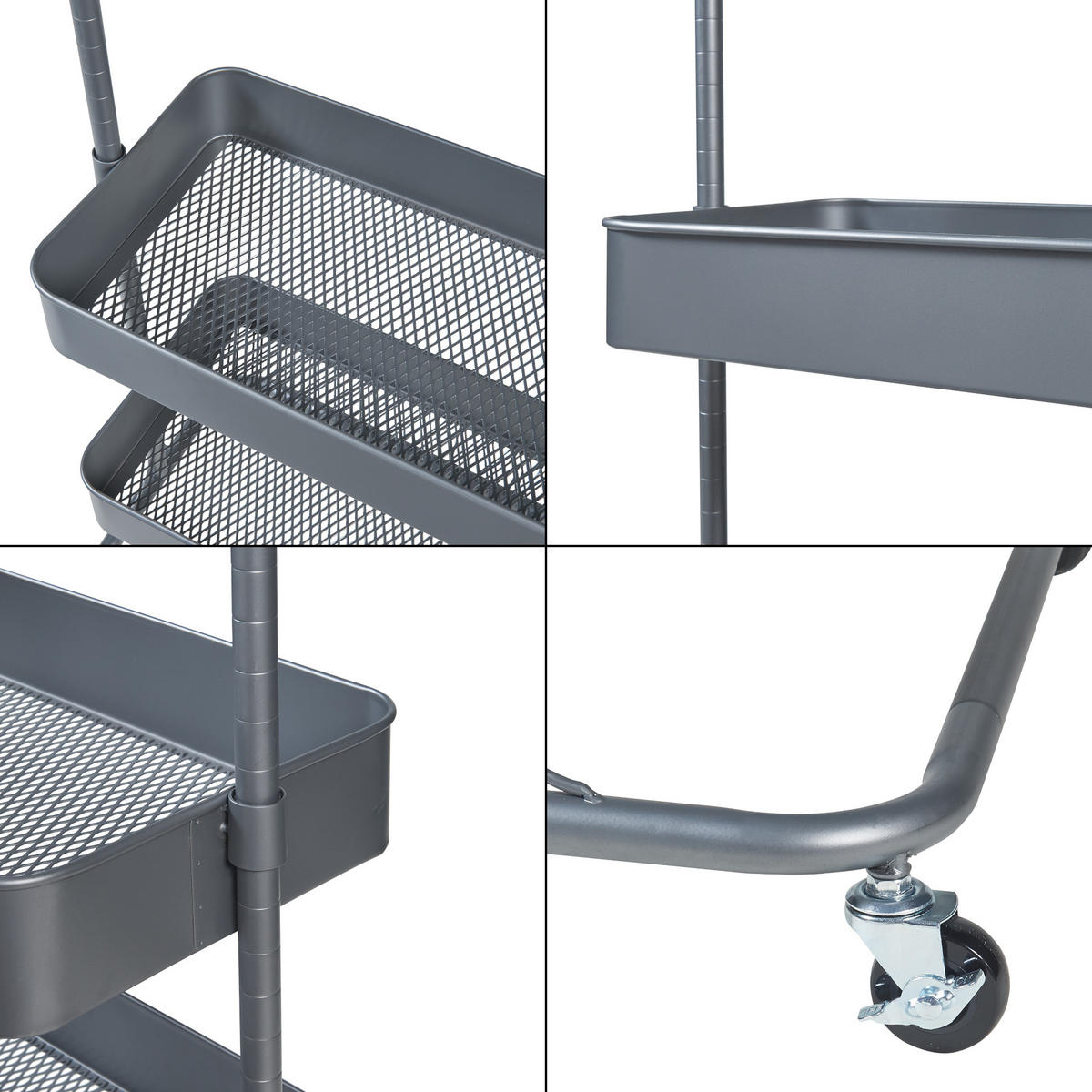 GARDEROBENSTÄNDER Kumad - Dunkelgrau, Metall (58/174.5/36cm) - [en.casa]