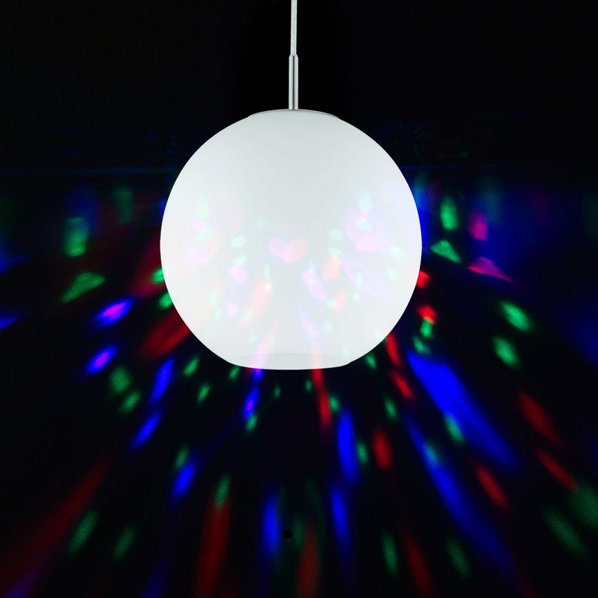 LED HÄNGELEUCHTE MOON Metall Weiß - Weiß, Glas (25/25/150cm)