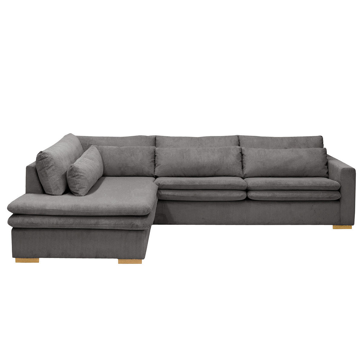 ECKSOFA mit Ottomane - Grau, Textil (299/216cm) - home24