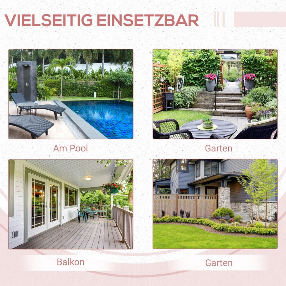 BALKONTISCH Polyrattan klappbar 40x40x40 cm schwarz - Schwarz, Metall (40/40/40cm) - LEBENLANG