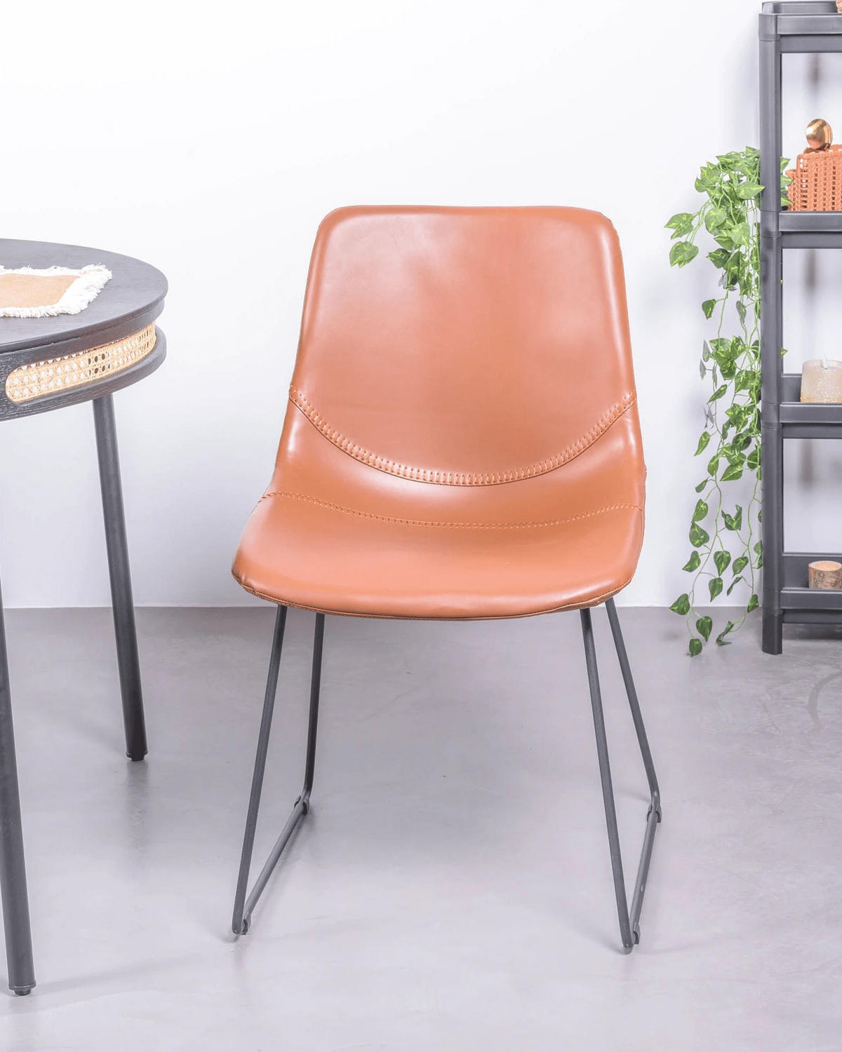 STÜHL-SET 2 Stück Kunstleder, Leder Orange - Orange, Textil (49/82/52cm) - Nest Dream