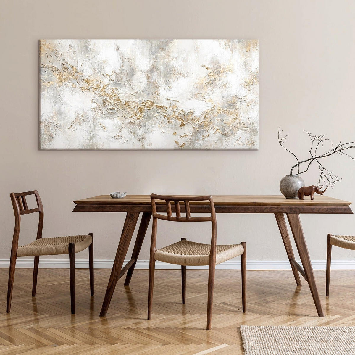 GEMÄLDE Geschichte auf Keilrahmen 100x50 cm - Goldfarben, Holz (100/50cm) - YS-art gallery