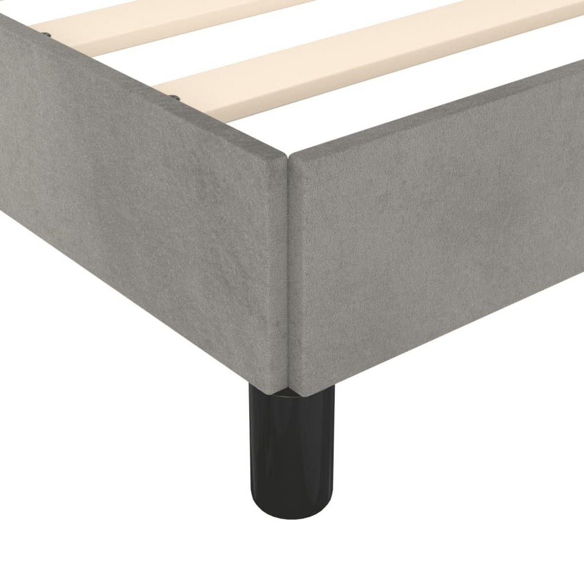 BETTGESTELL Ohne Matratze Hellgrau 90/200 Cm Samt - Grau, Textil (90/200cm) - vidaXL