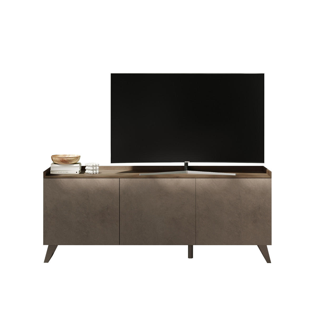 TV-MÖBEL mit 3 Türen - Tray - 181/42/72 cm - Bronzefarben, Holzwerkstoff (42/72/181cm) - Calicosy
