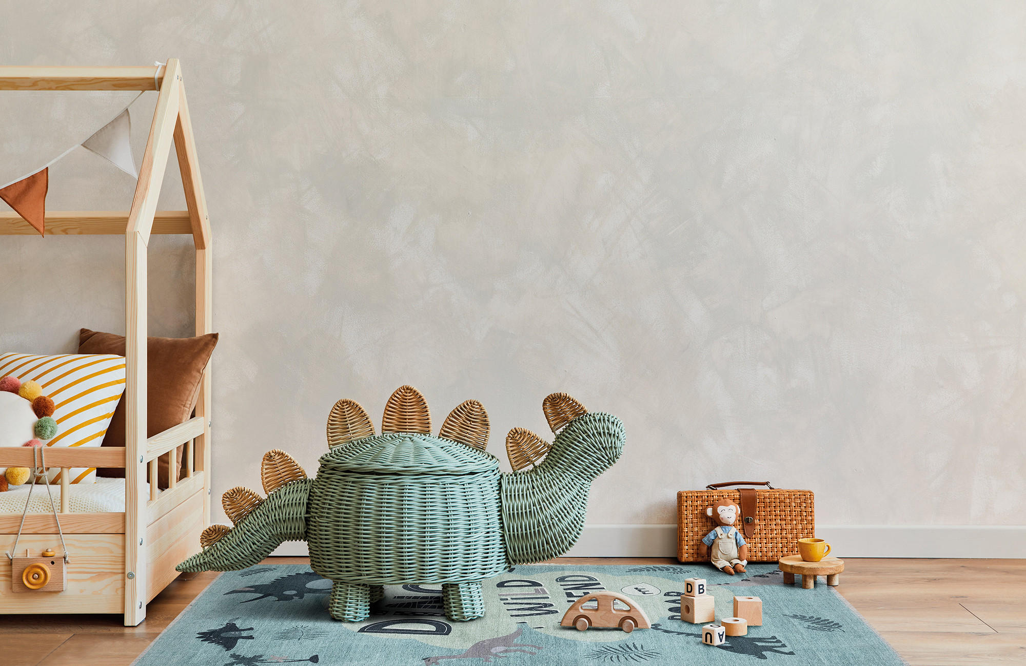 Thumbnail - Tesso Living Kinder-Teppich, Grün, Textil, Tiere, Rechteckig, 155x225 cm, rutschfest, Teppiche & Böden, Teppiche, Teppic...