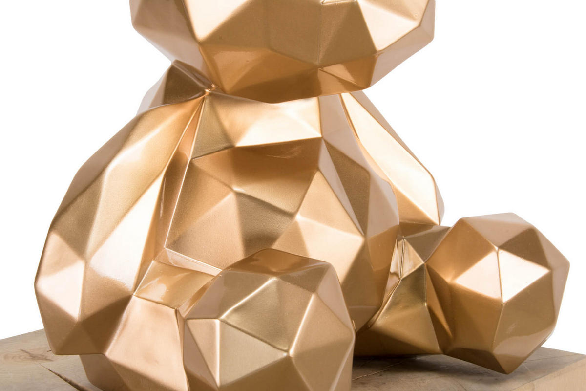 SKULPTUR Gold 30/28 cm - Goldfarben, Stein (2.5/28/23cm) - KUNSTLOFT