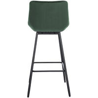 BARHOCKER Welton Samt dunkelgrün - Schwarz/Grün, Textil/Metall (49/104/56cm) - TPFLiving