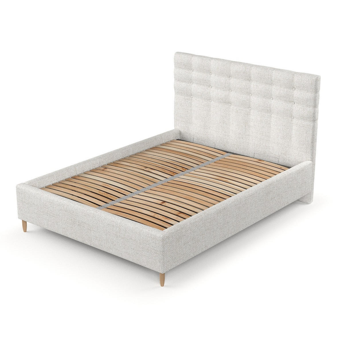 POLSTERBETT Soma 120/200 cm Creme im Neve Stoff - Creme/Naturfarben, Holz/Holzwerkstoff (120/200cm) - AltaBeds