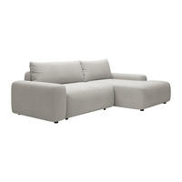 ECKSOFA mit Schlaffunktion - Ecke rechts - Strukturstoff - Hellgrau - DAVISO - Hellgrau, Textil (264/162cm) - Vente-Unique
