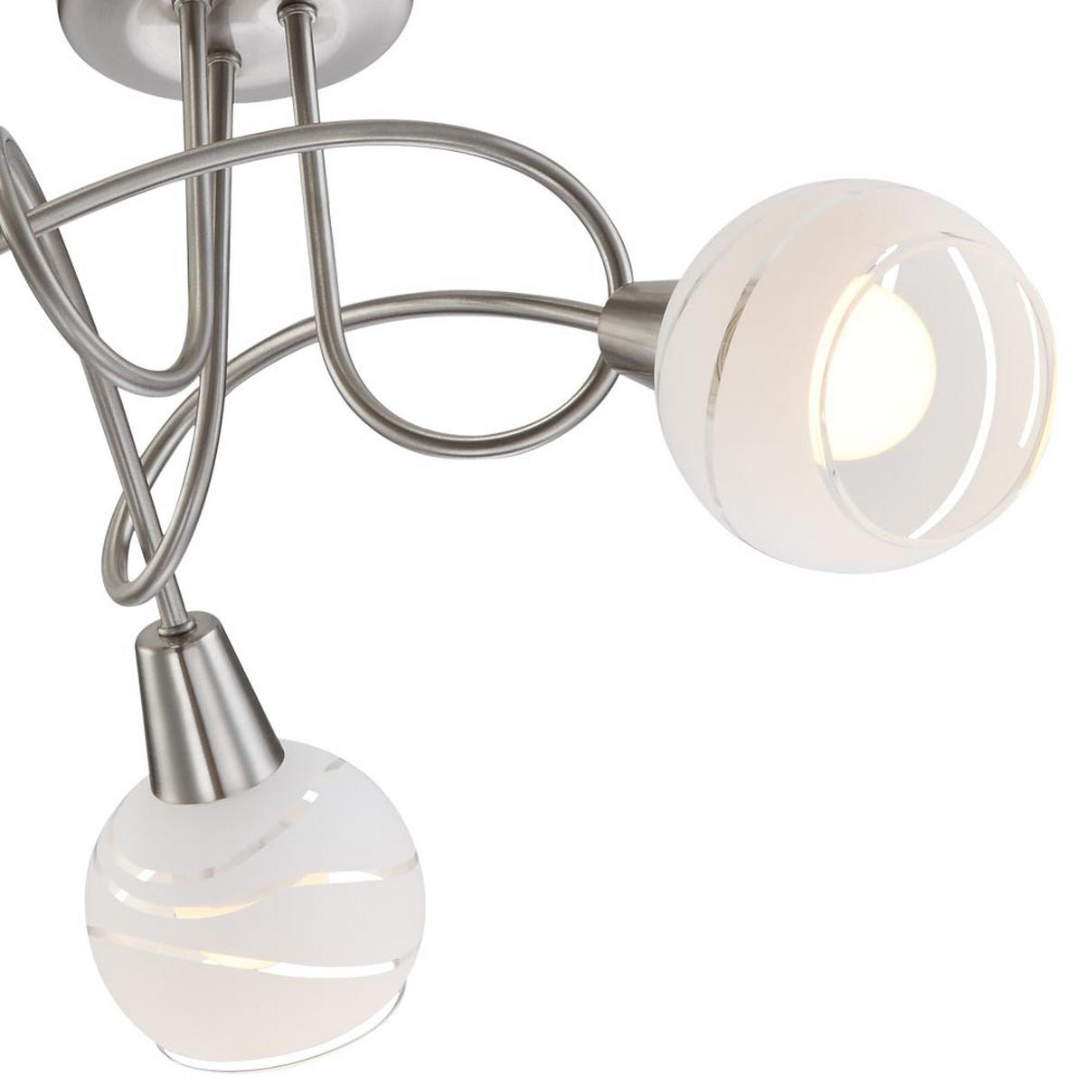LED DECKENLEUCHTE Metall Silber - Silberfarben, Glas (39/39/24.6cm) - Globo Lighting