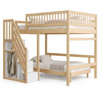 HOCHBETT 140/200 mit Stauraumtreppe und hohem Geländer in Holzfarbe - Naturfarben, Holz (140/200cm) - EVRYAE