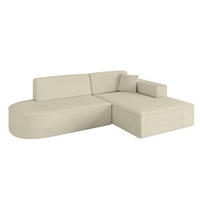 ECKSOFA Ottomane Rechts IREA-L1-v4 - 232x165x77 cm Beige - Creme, Holzwerkstoff/Textil (232/165cm) - ALTDECOR