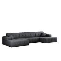 ECKSOFA U-form NIMES Stoff Perfect Harmony Dunkelgrau - Dunkelgrau, Holz/Kunststoff (168/350cm) - Kaiser Möbel