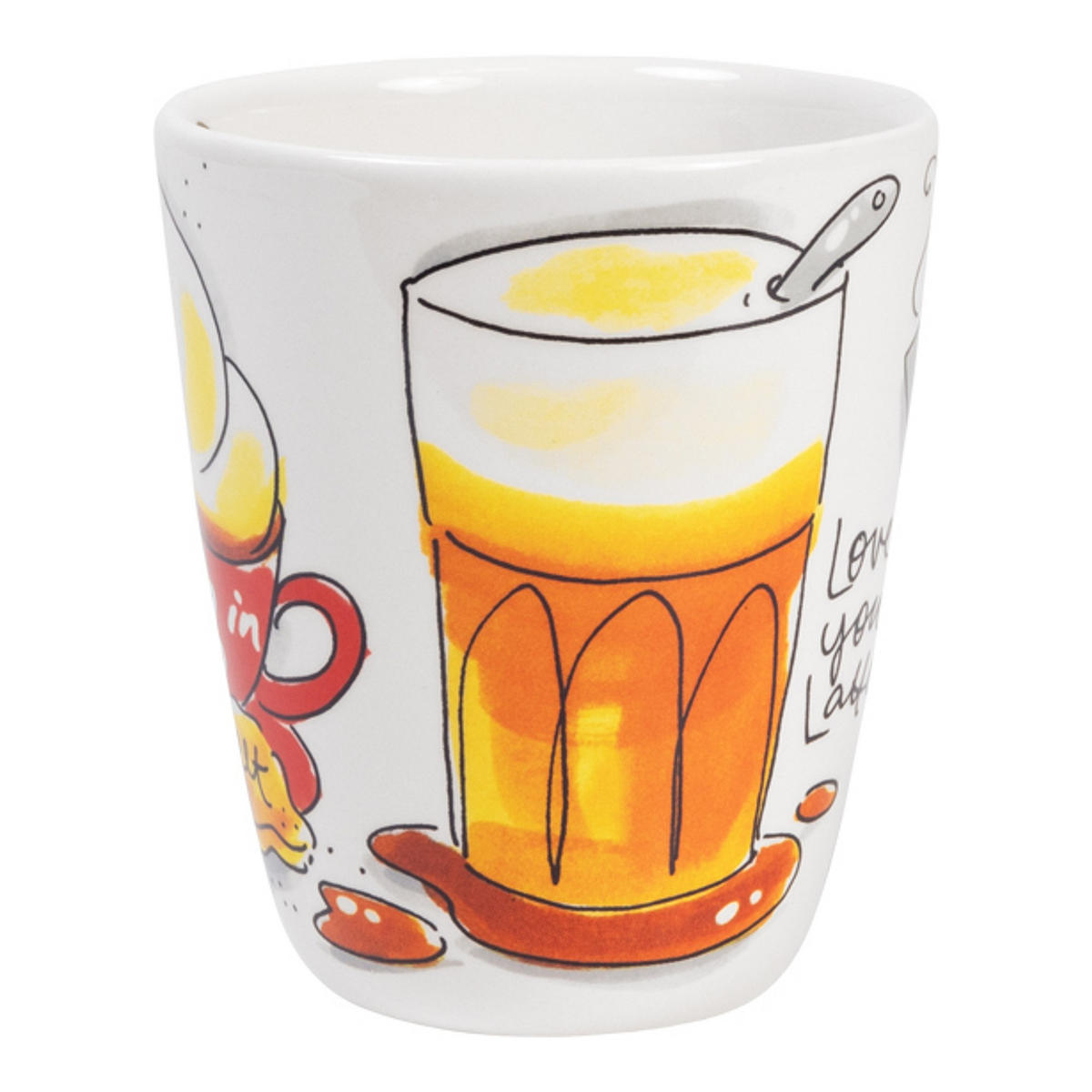 BECHER Gemütliche Tage - Kaffee in Bunt - 350 ml - Multicolor, Keramik (0.35L) - Blond Amsterdam