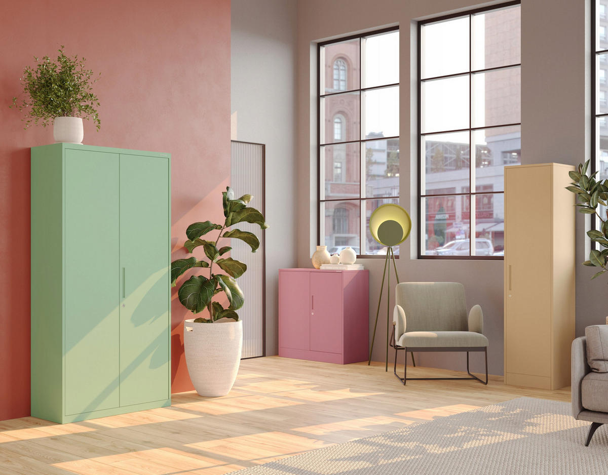 METALLSCHRANK Beata - Rosa, Metall (90/93/40cm) - Jan Nowak