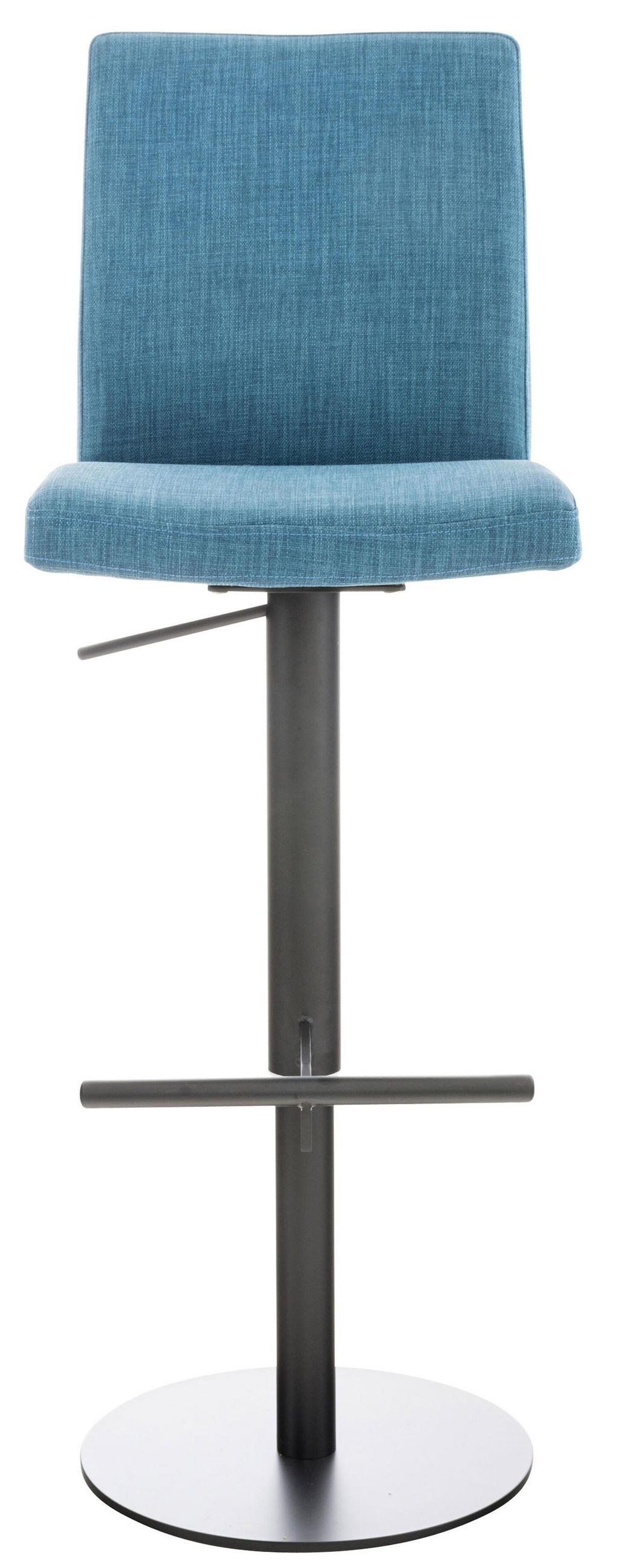 BARHOCKER Cathy, Gestell schwarz, Stoff Blau - Blau/Schwarz, Textil/Metall (40/100/49cm) - TPFLiving