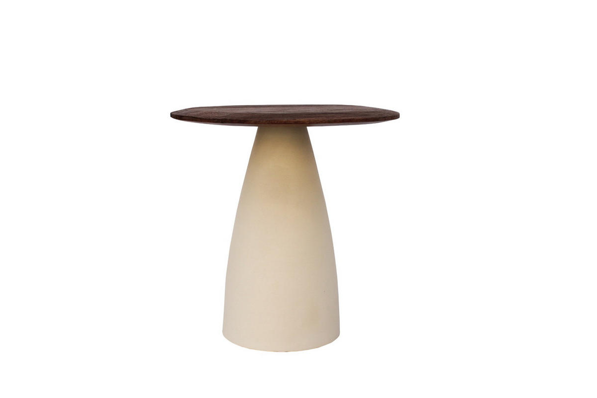 COUCHTISCH organisch aus Akazienholz 50x43x42cm, beige - Beige, Holz (50/43/37cm) - Livingfurn