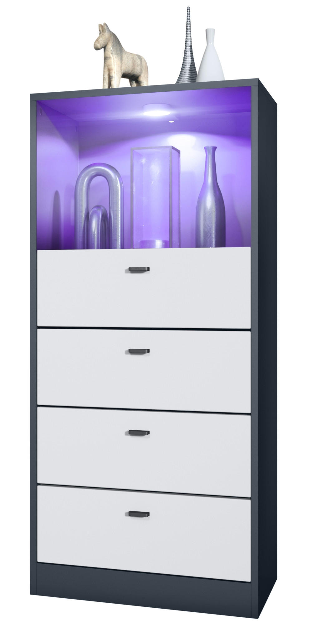 Vladon Kommode Weiß 56x125x36 cm