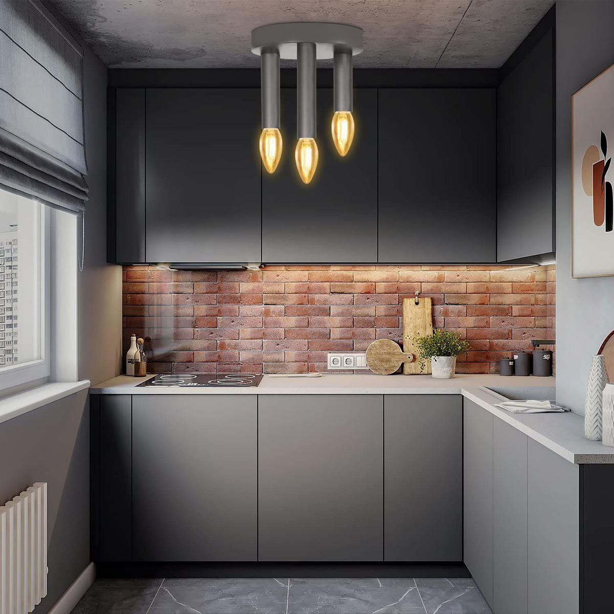 DECKENSTRAHLER Scheinwald 15/14.5/15 cm - Weiß, Metall (15/15/14.5cm) - ZMH