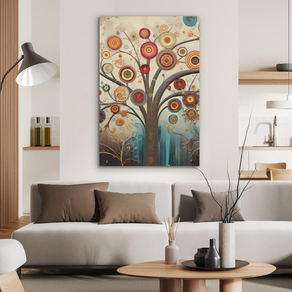 AKUSTIKBILD Baum - Baum des Lebens - Farbe Wanddeko 60x90 cm - Braun, Kunststoff (60/90/0.9cm) - MuchoWow