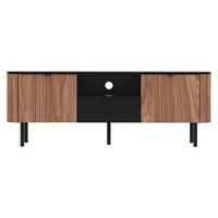 TV-ELEMENT Pero 150 02 - Nussbaumfarben/Schwarz, Holzwerkstoff/Metall (151/55/39cm) - MIRJAN24