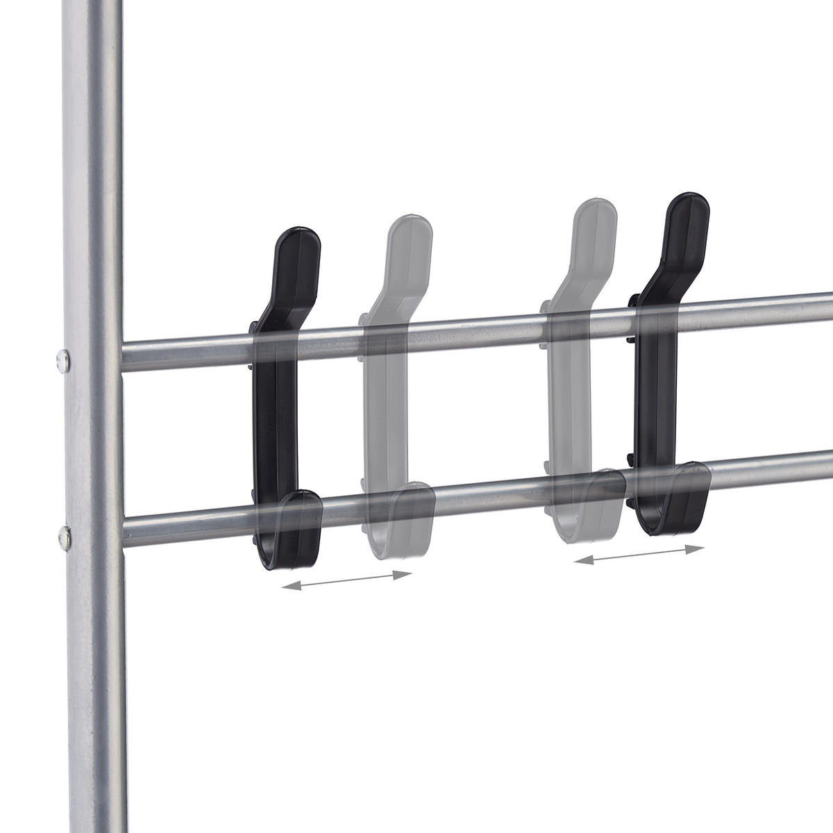 GARDEROBE - Grau, Textil/Metall (64/173/30cm) - Relaxdays