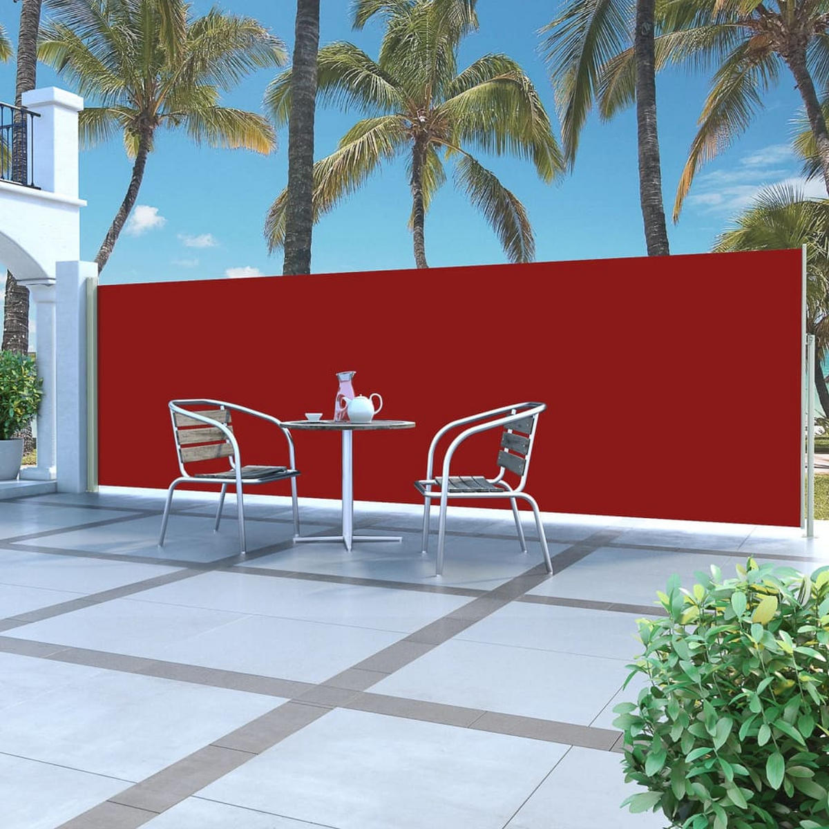AUSZIEHBARE Seitenmarkise 160x500 cm Rot - Rot, Textil (5/160/500cm) - furnicato