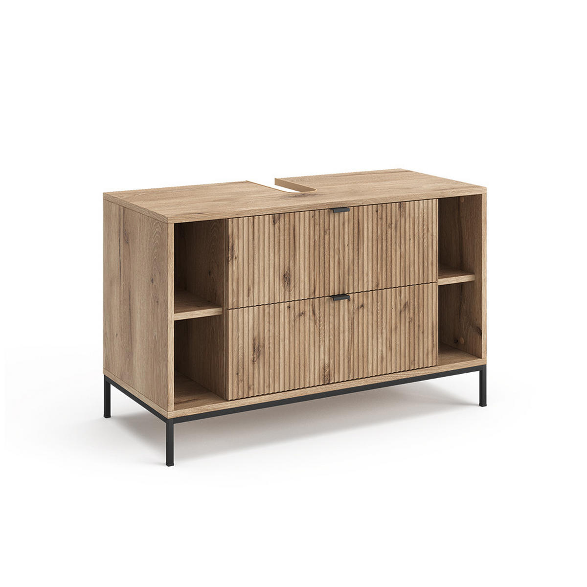 WASCHBECKENUNTERSCHRANK Eliza Viking Oak 100 x 63 cm mit 2 ausziehbaren Schubladen - Eichefarben, Holzwerkstoff (100/63/45.1cm) - Vicco