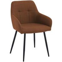 ESSZIMMERSTUHL Stoff Hellbraun - Hellbraun/Schwarz, Textil/Metall (57/85/60cm) - CLP